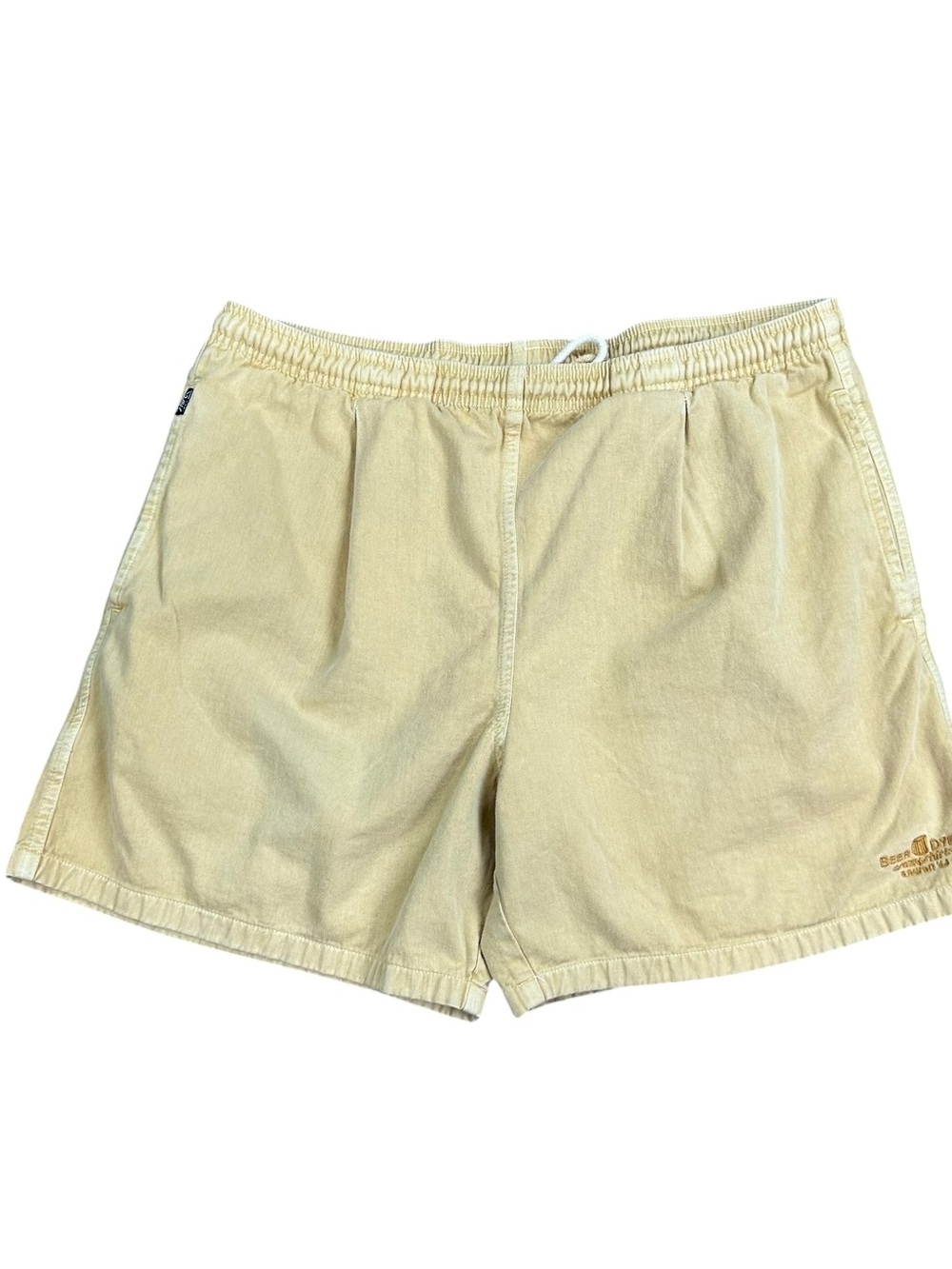 Crazy Shirts Beer Dyed Men's Cream Drawstring Casual Shorts Size Large